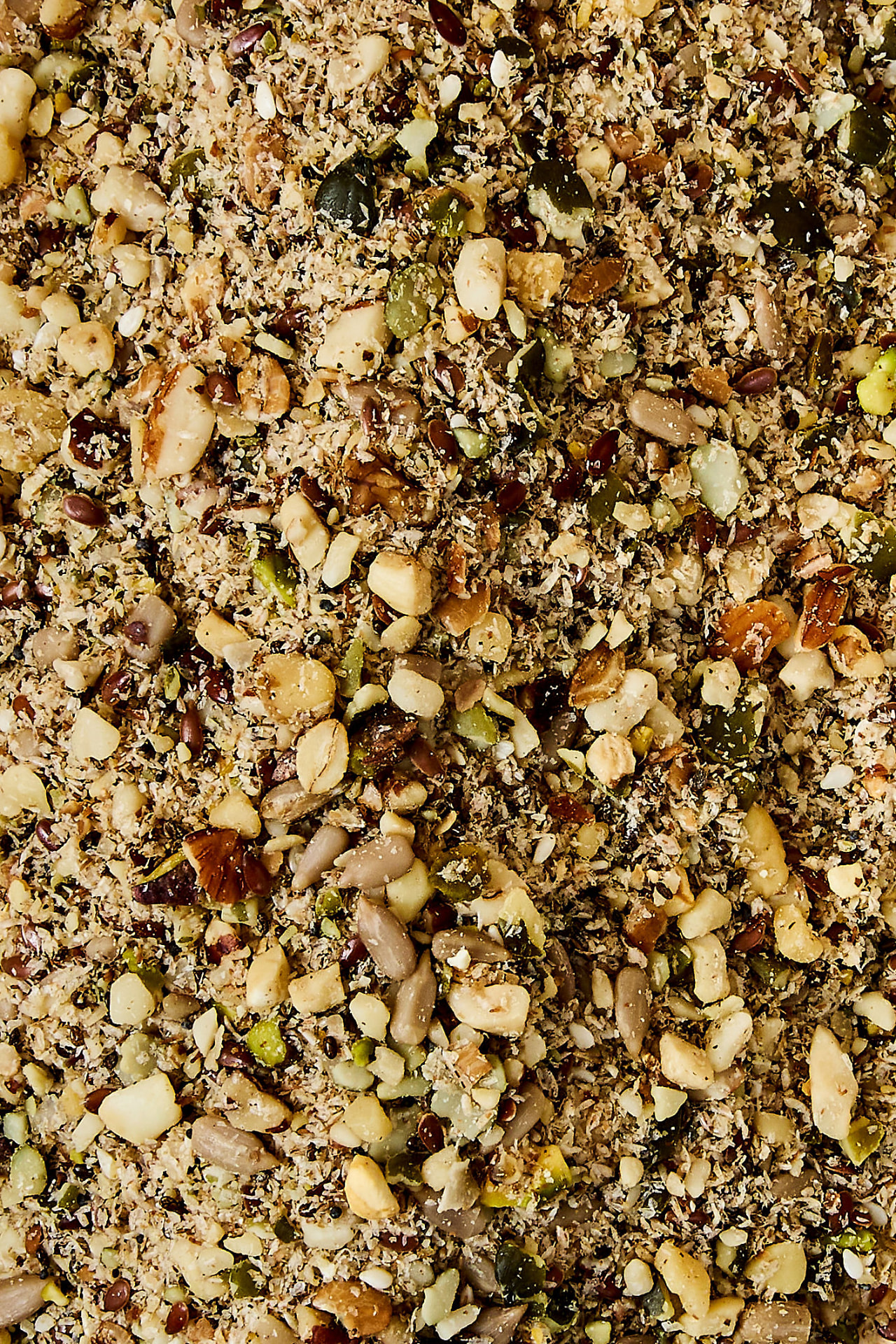 Visible seeds, grains, nuts and legumes in Digestion Blend